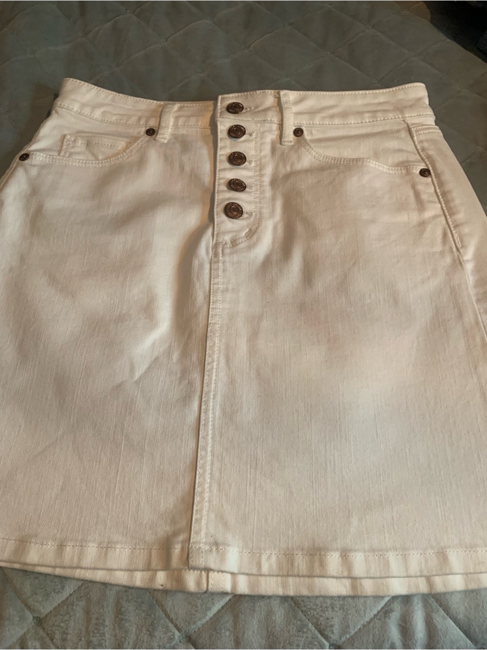 LOFT White Cotton Blend Skirt